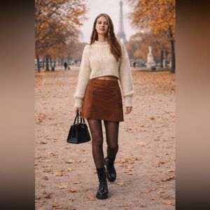 💃🏻RARE💃🏻 Suede Anthropologie NWT Retrofete Juana Suede Mini Skirt size XS.